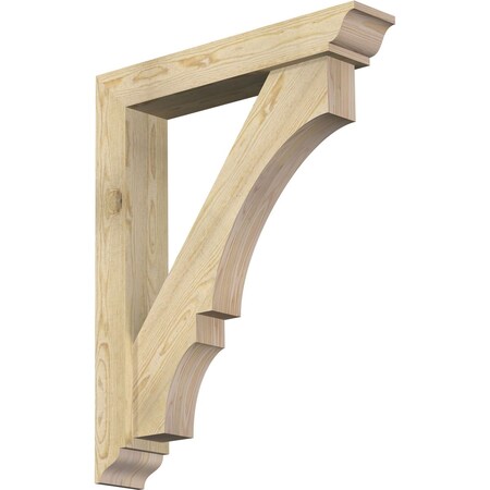 Ekena Millwork Balboa Traditional Rough Sawn Bracket w/ Offset Brace, Douglas Fir, 6"W x 32"D x 40"H BKT0604X32X40BOA01RDF